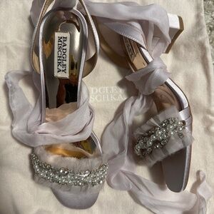 NEW Badgley Mischka Tana Embellished Ankle Tie Sandals Size 7.5